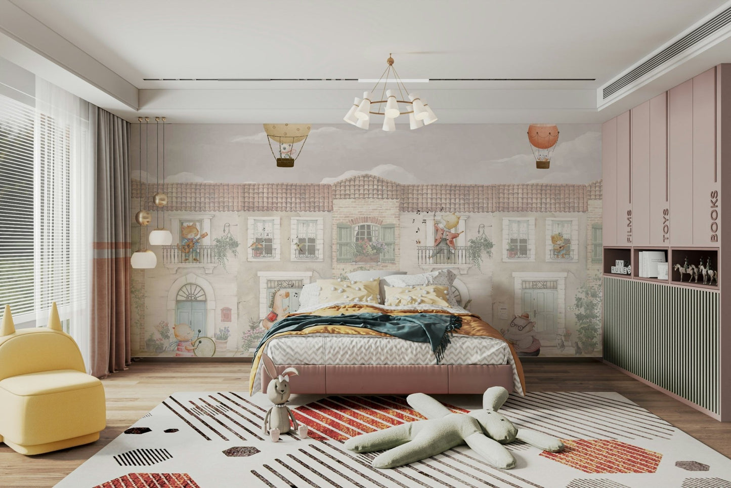 The animals have happy, gentle expressions.

