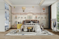 The colors are soft and happy, with shades of green and brown.

