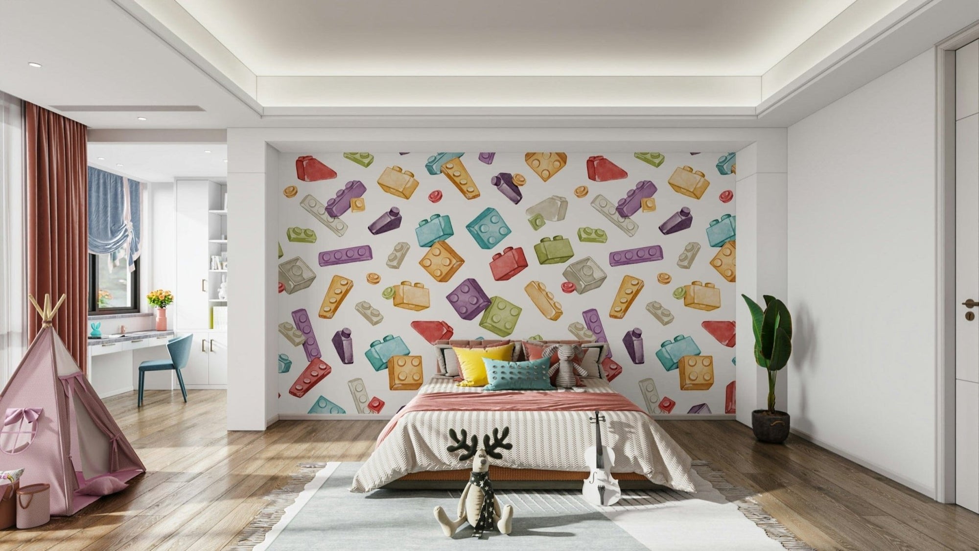 bright toy bricks wallpaper for walls GD082