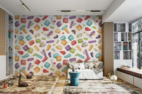 cartoon block pattern wallpaper GD082