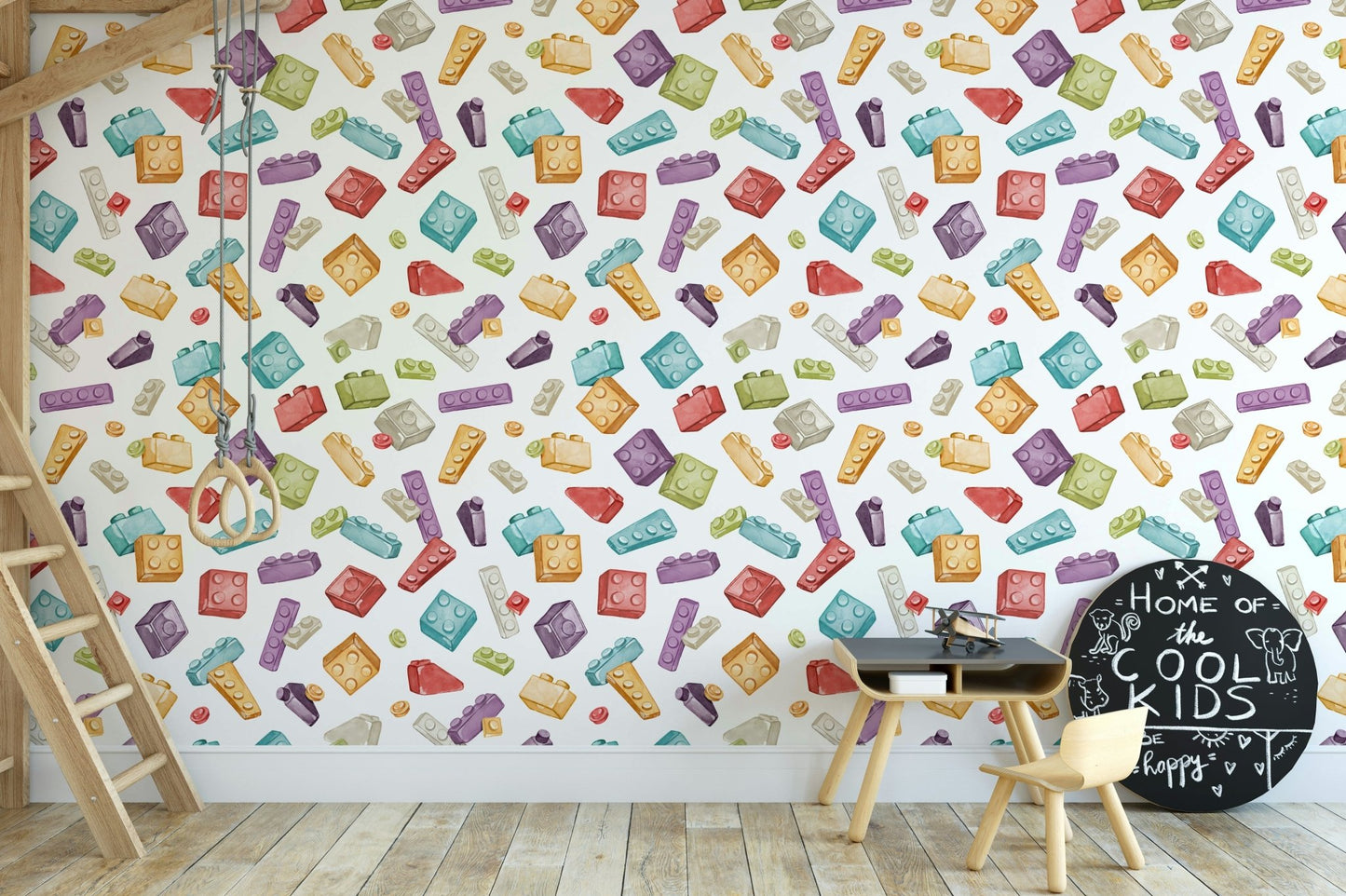 playful building blocks wall design GD082