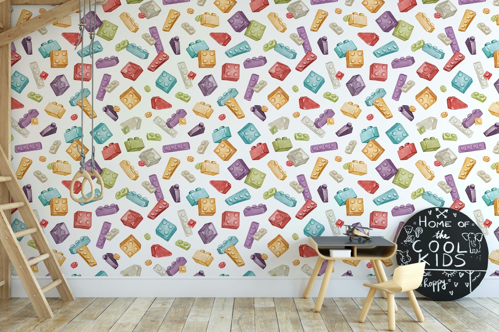 playful building blocks wall design GD082