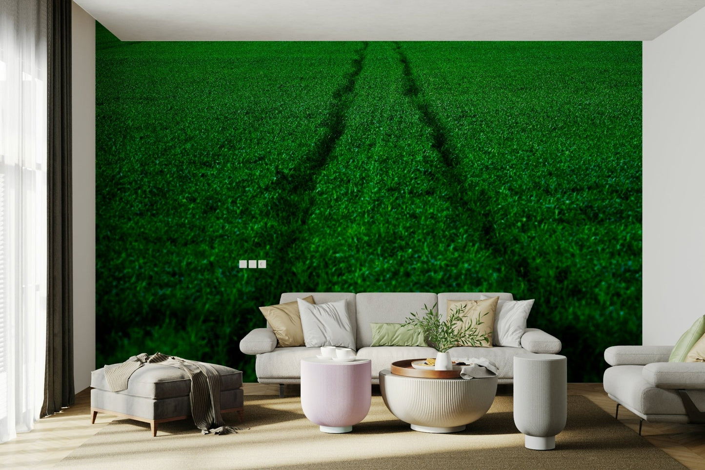 A beautiful runner silhouette wall mural for a training space.

