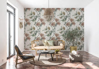 Hallway wall featuring Traditional Garden Bloom Wallpaper with stems