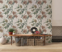 Pale blossom pattern in Traditional Garden Bloom Wallpaper design