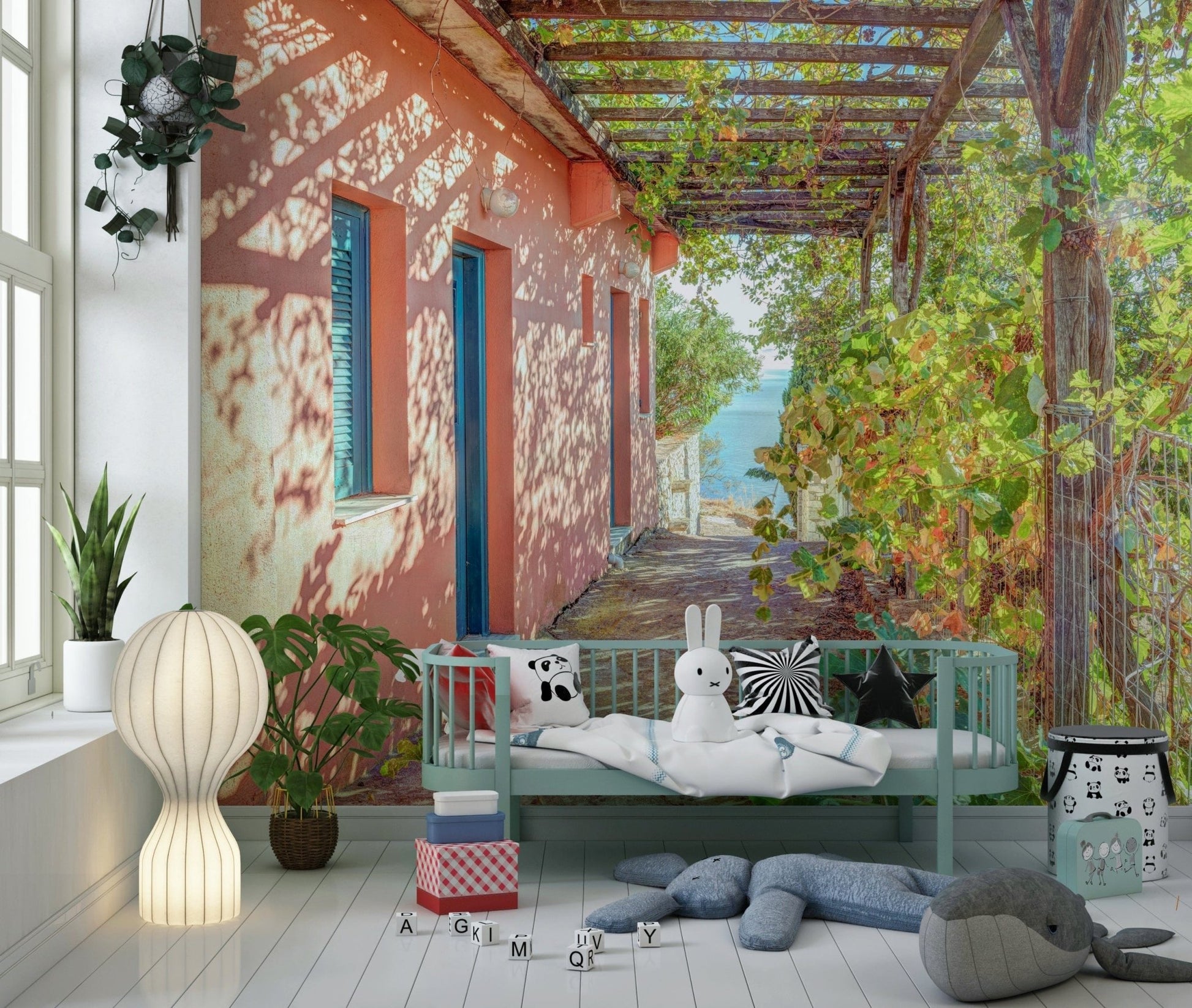 Terracotta house wall Traditional House in Alonissos Wall Mural