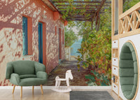 Sun dappled shadows Traditional House in Alonissos Wall Mural