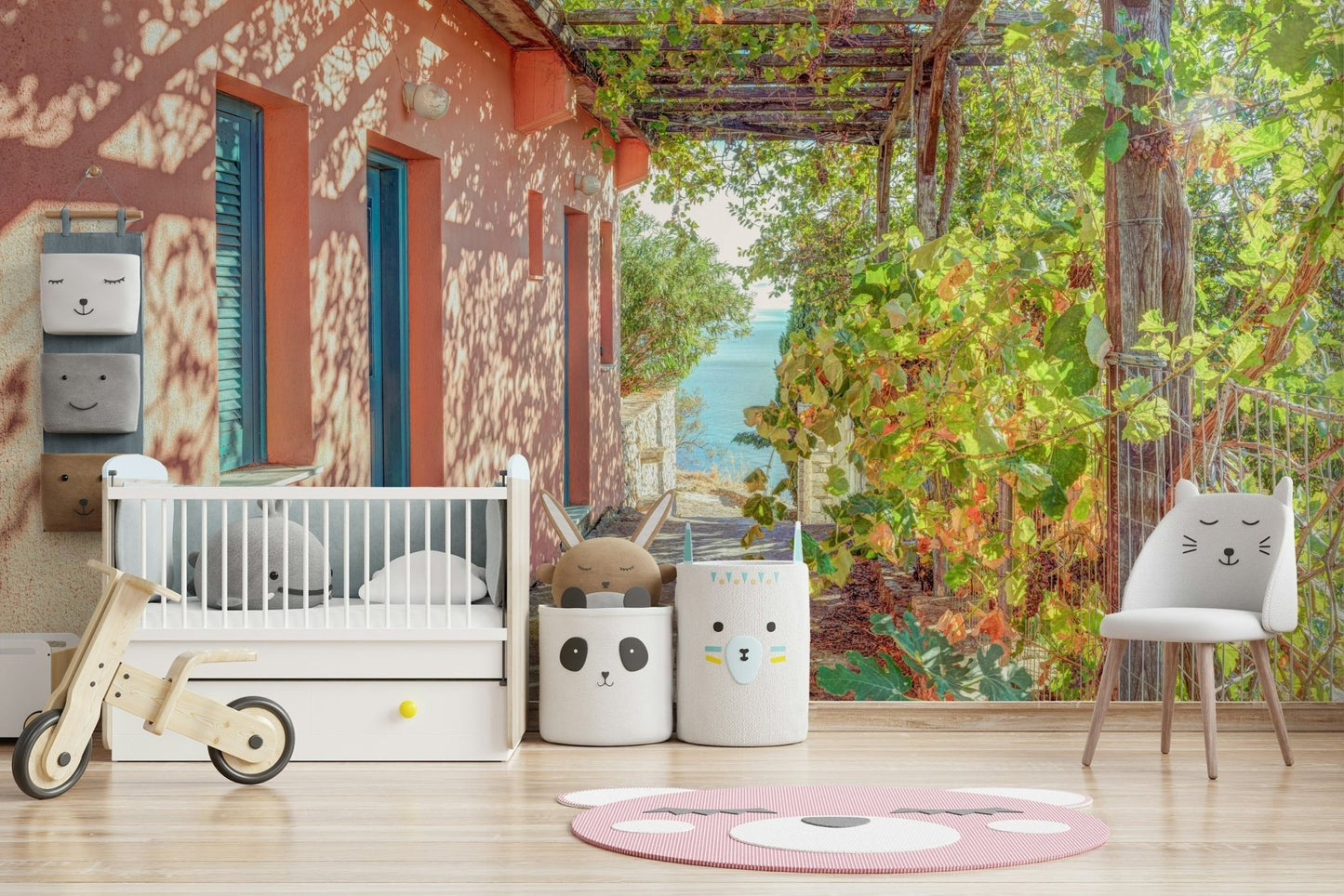 Rustic wooden beams Traditional House in Alonissos Wall Mural photo