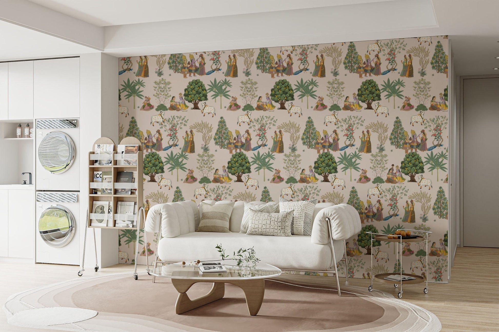 Detailed Indian Cultural Wallpaper Design
