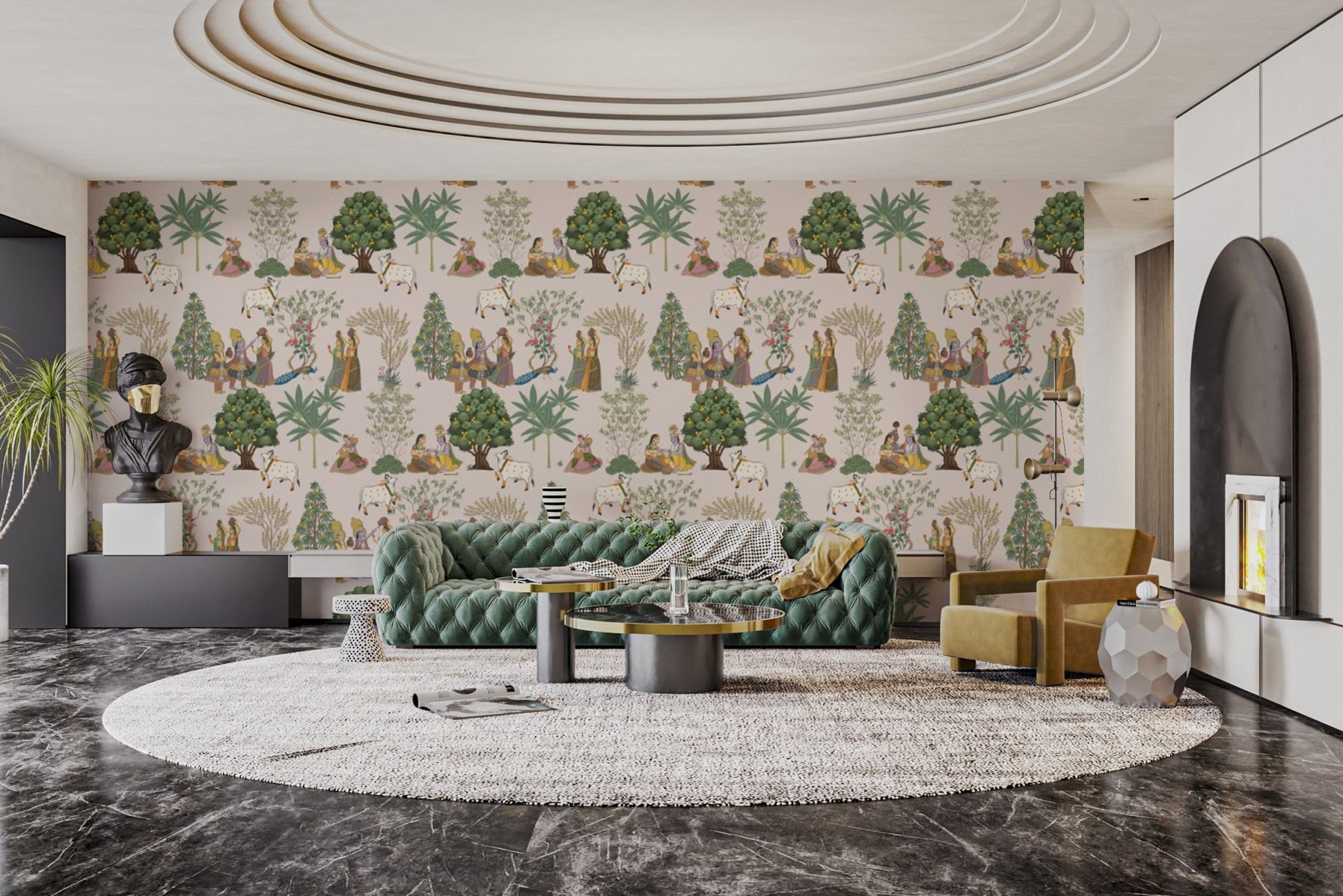 Traditional Indian Cultural Wall Mural
