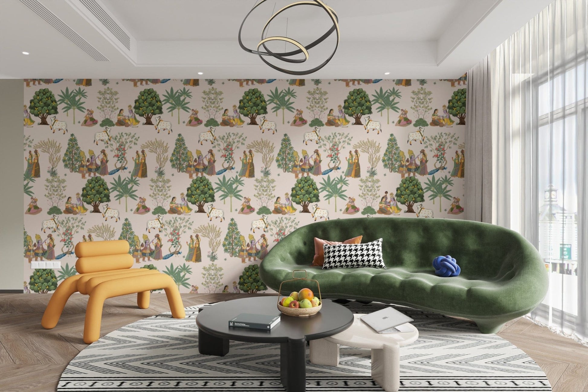 Heritage-Inspired Indian Wall Mural
