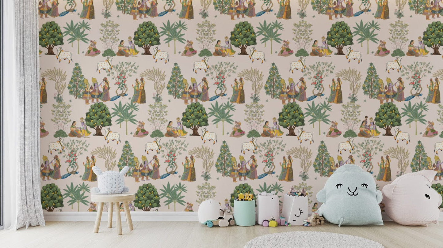 Indian Culture and Folk Wall Mural
