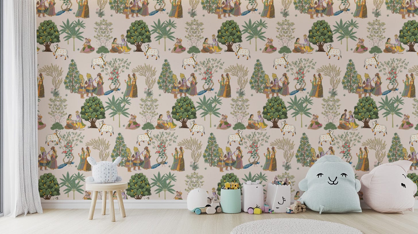 Indian Culture and Folk Wall Mural
