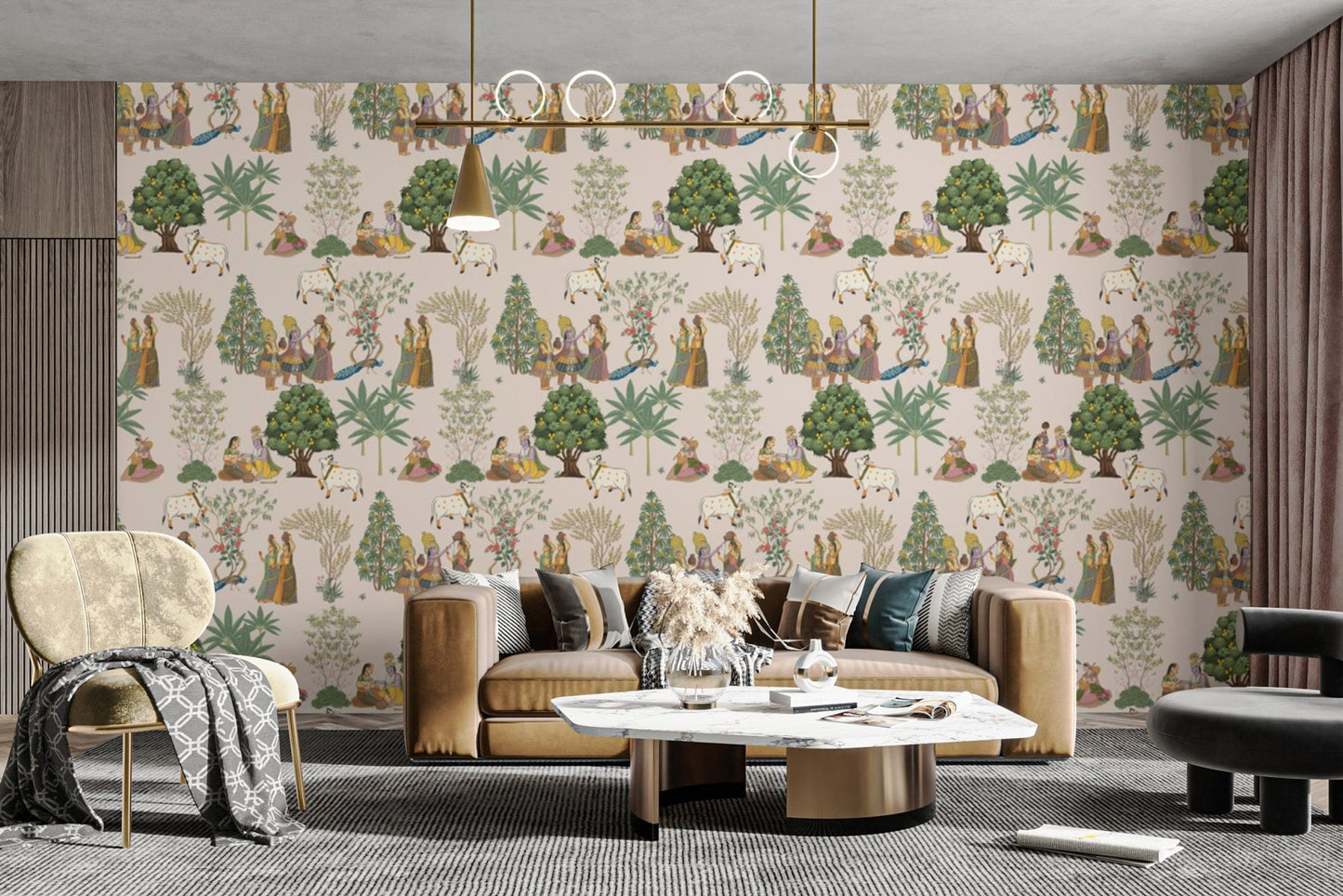 Traditional Indian Life Wall Mural
