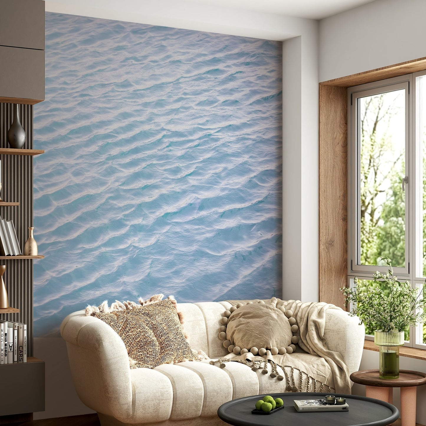serene aqua waves with gentle movement

