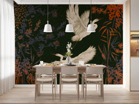 Heron bird wall mural for living room