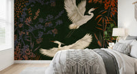 Birds themed wall mural with herons