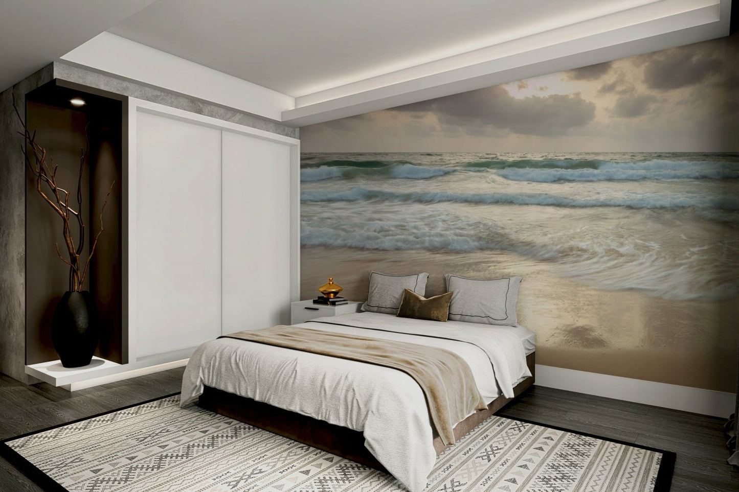 A peaceful wall mural with a tranquil beach scene. GD3763

