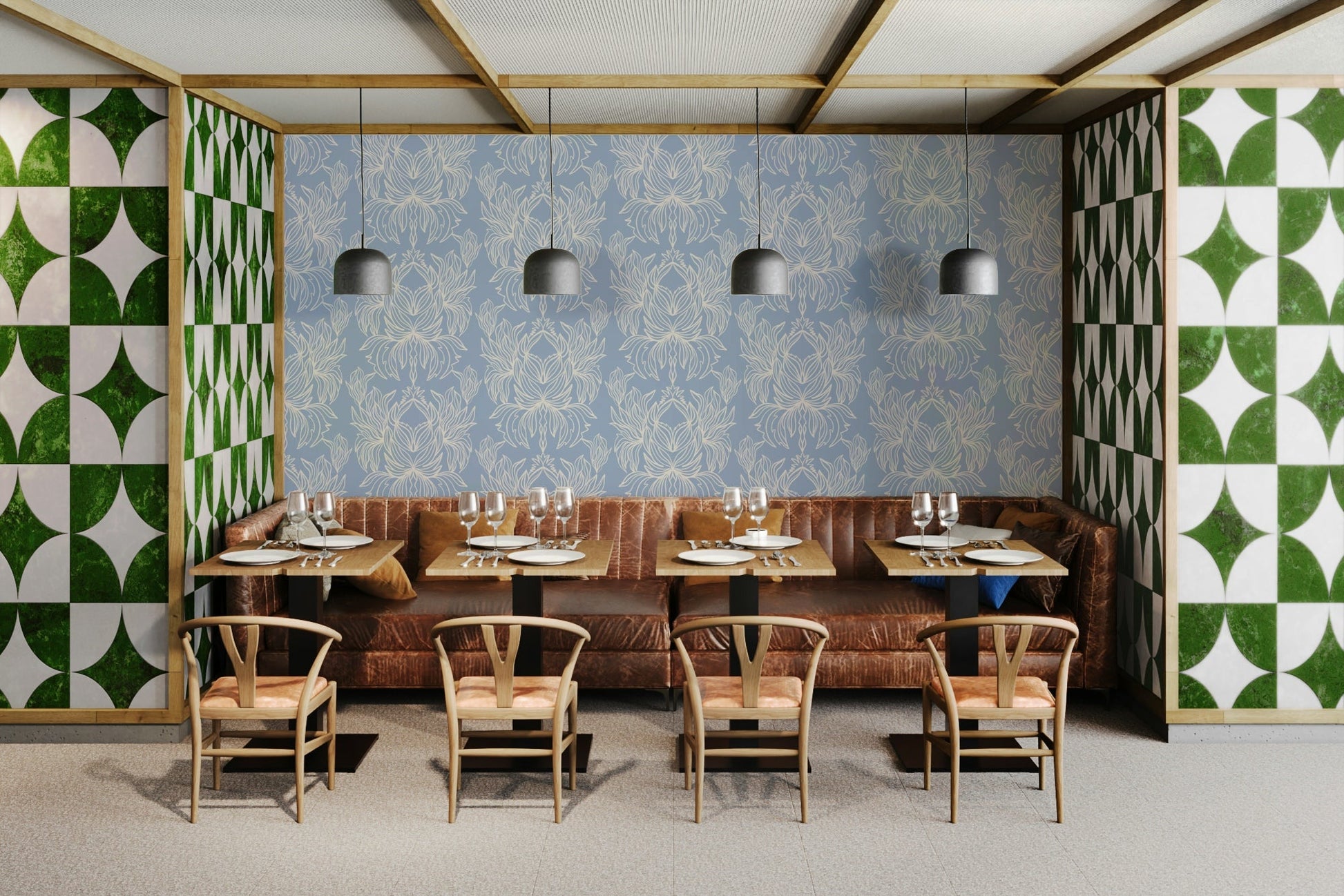 Soft bloom motifs in gentle colors – Tranquil Blooms wallpaper

