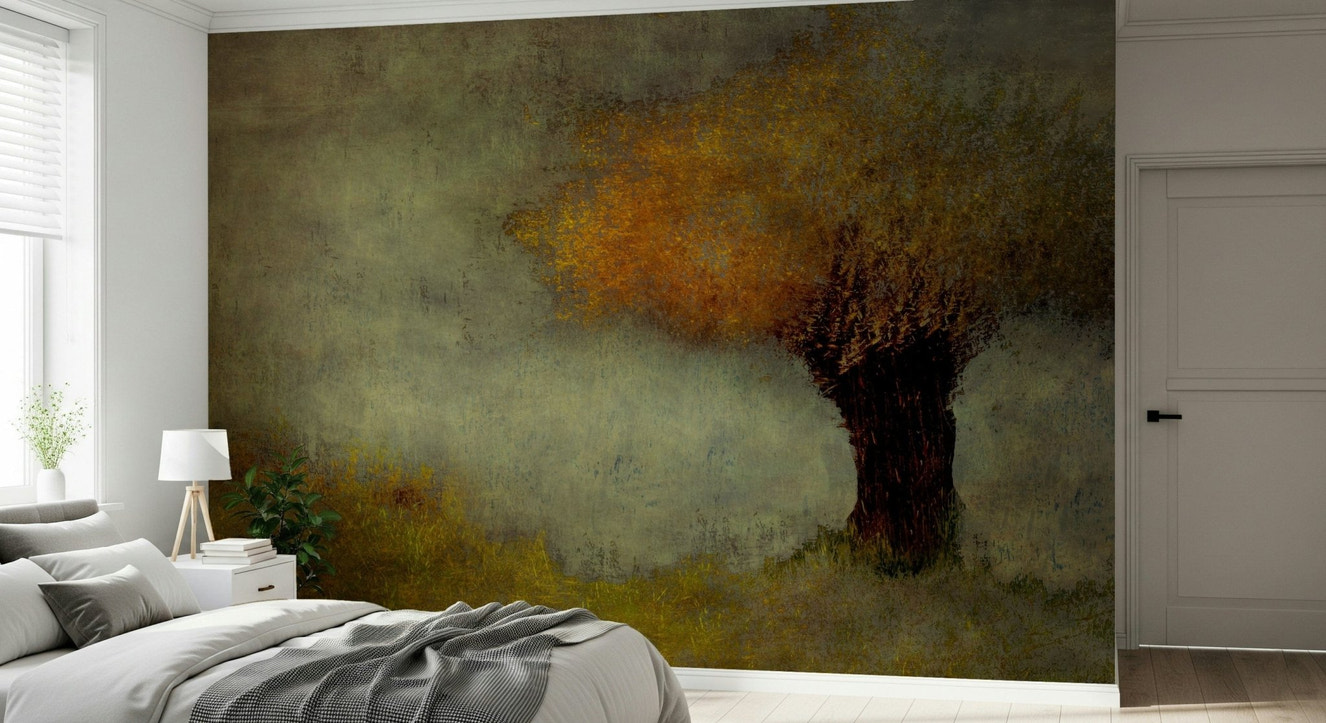 A beautiful tranquil canopy wallpaper mural for a modern, peaceful home.