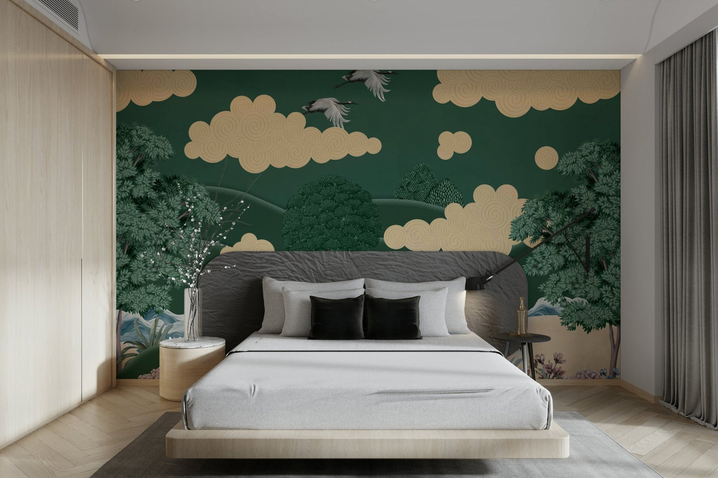 Gentle, stylized trees and plants are in the background.

