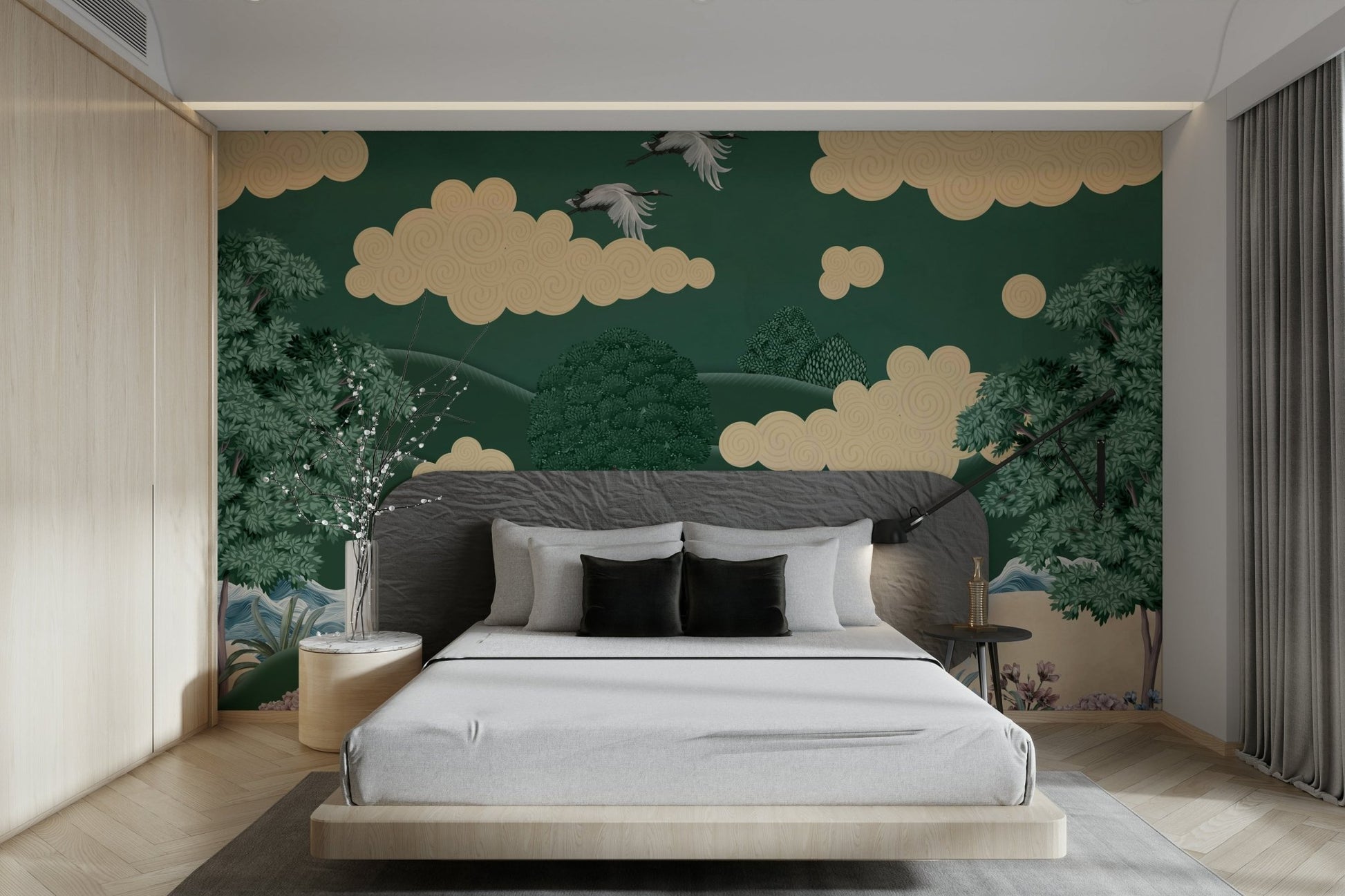 Gentle, stylized trees and plants are in the background.

