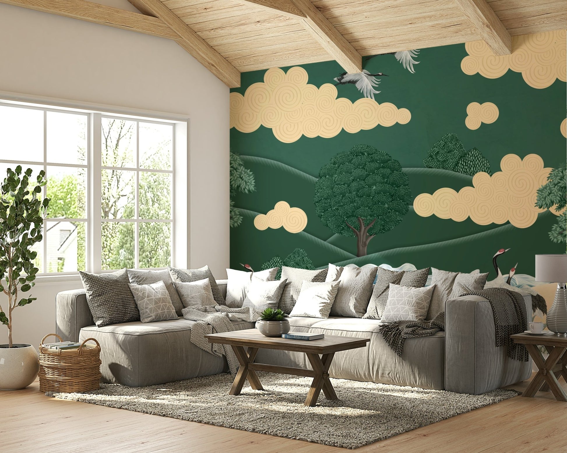 The colors are muted and gentle, like soft blues, whites, and grays.

