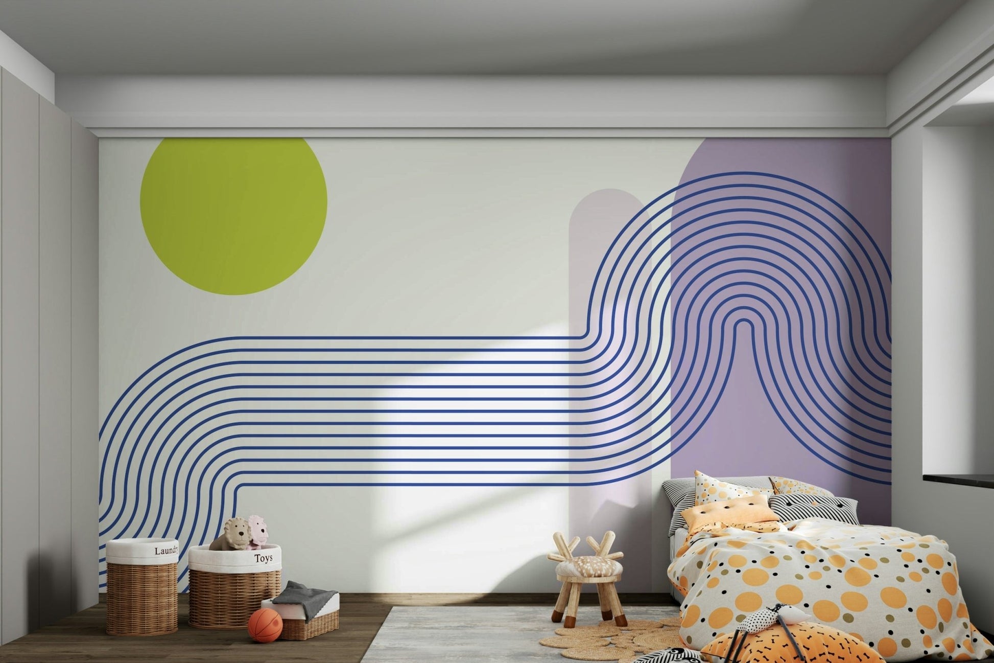 Close-up of flowing shapes mural wallpaper

