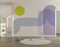 Gentle movement mural wallpaper close-up

