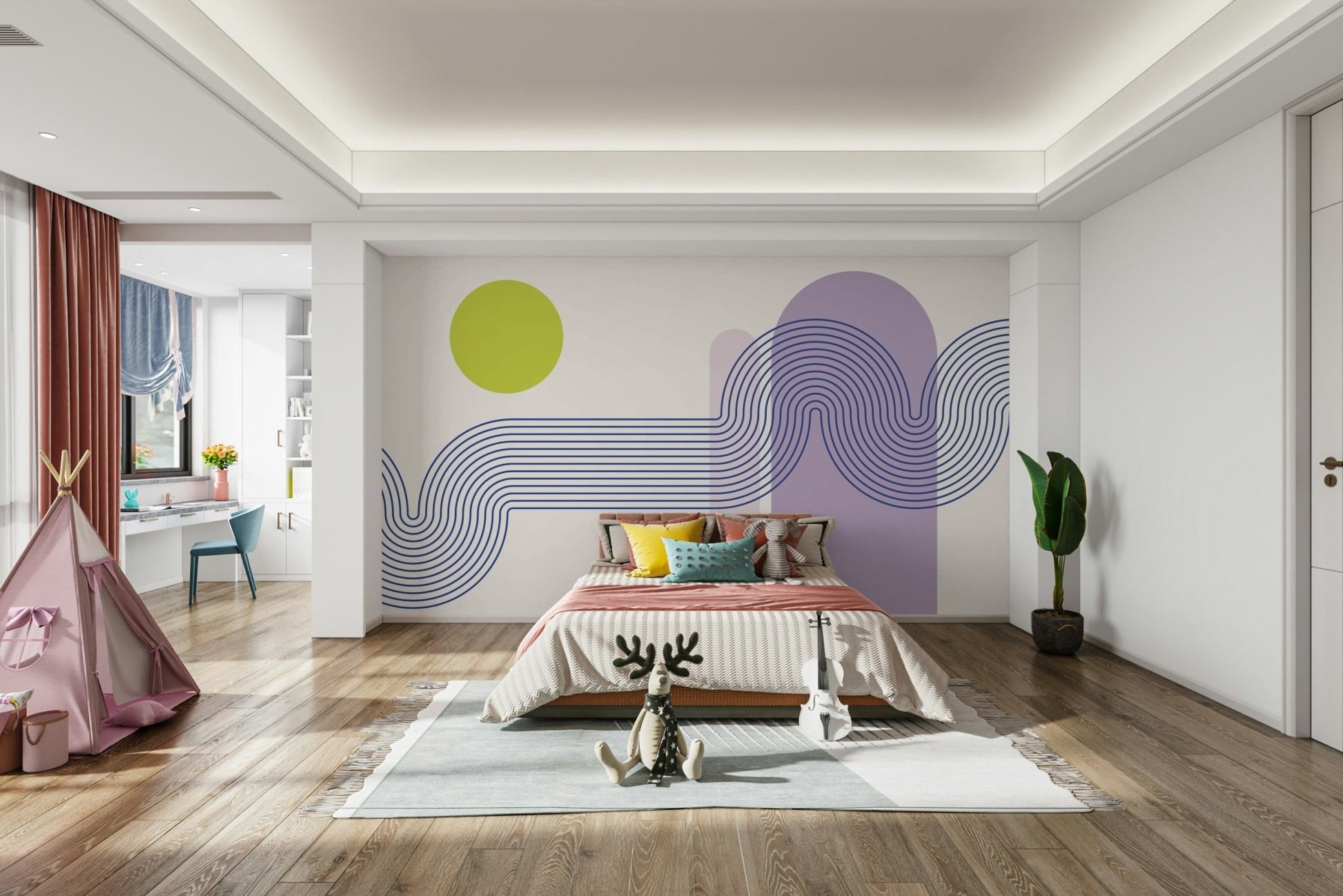 Tranquil Curves Wall Mural full view

