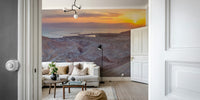 Mural wallpaper showing arid land at dawn

