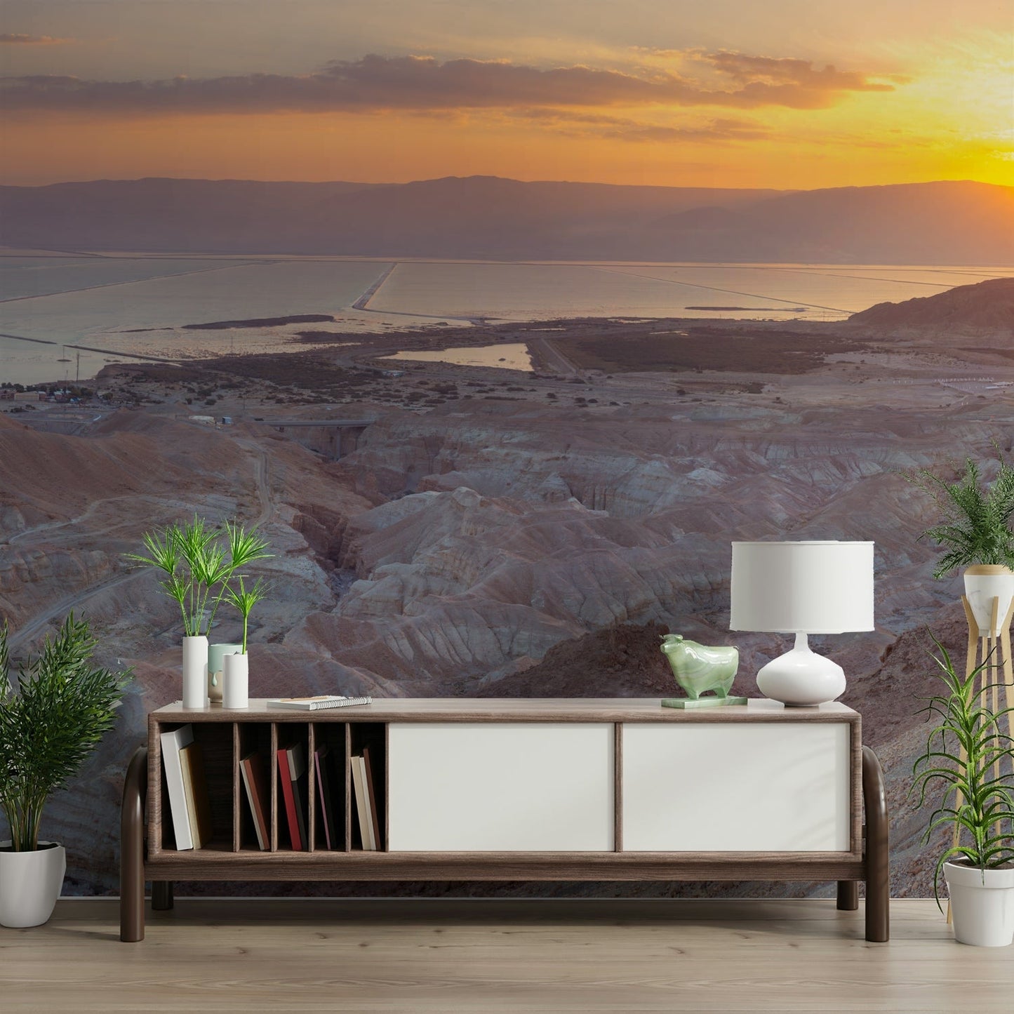 Rugged land mural with early light touch

