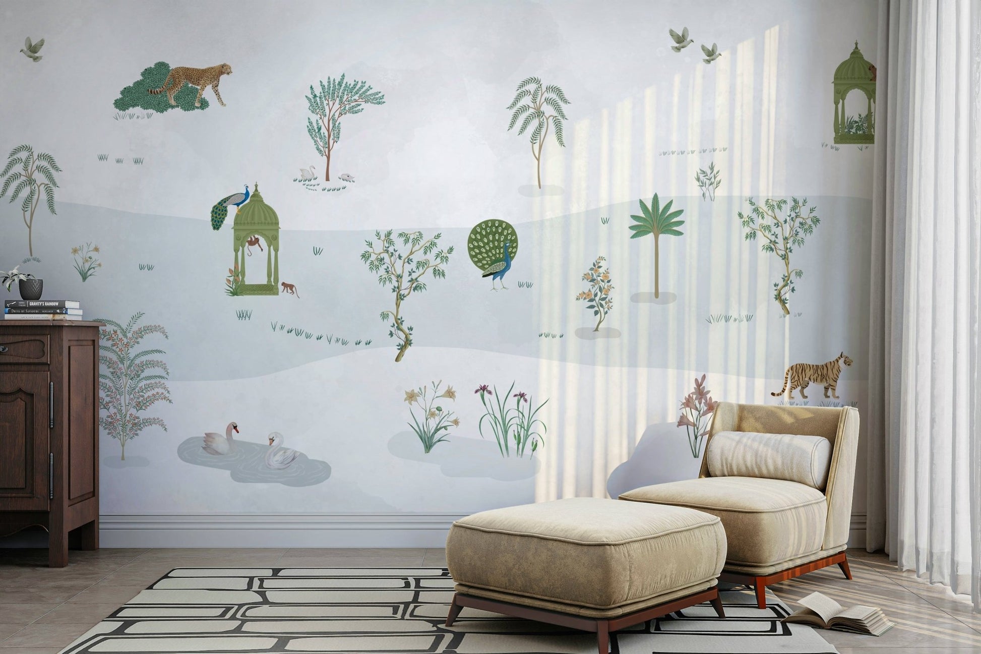 The colors are soft and muted, like various shades of green and beige. GD4093

