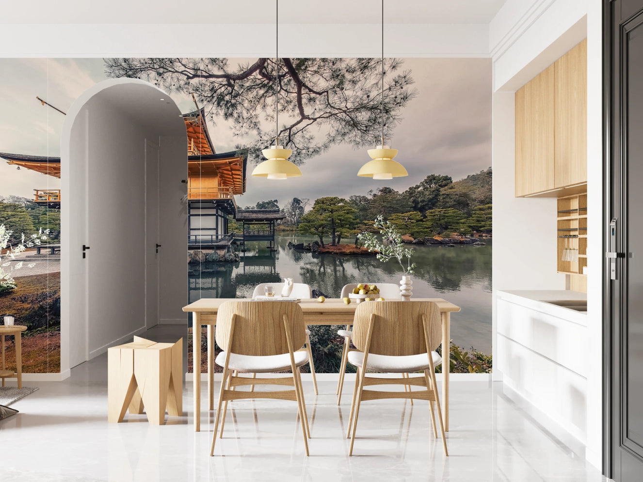 Golden Pavilion Kyoto peel and stick wallpaper