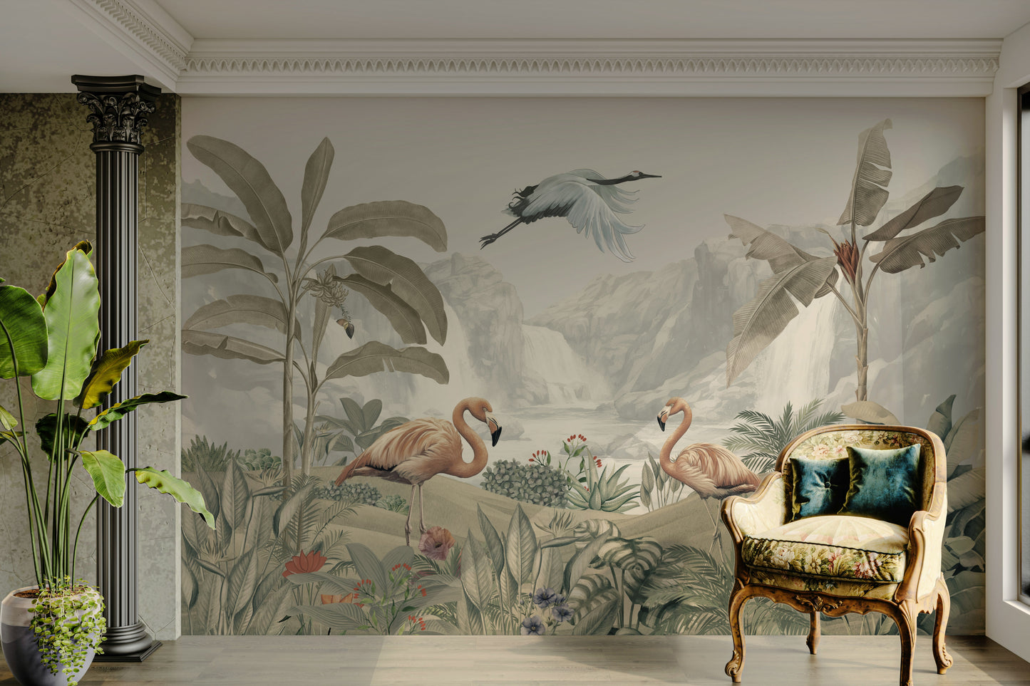 The style is artistic and painterly, not a photograph.
