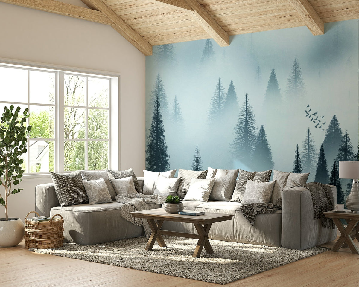 Forest dawn wallpaper with soft light GD092