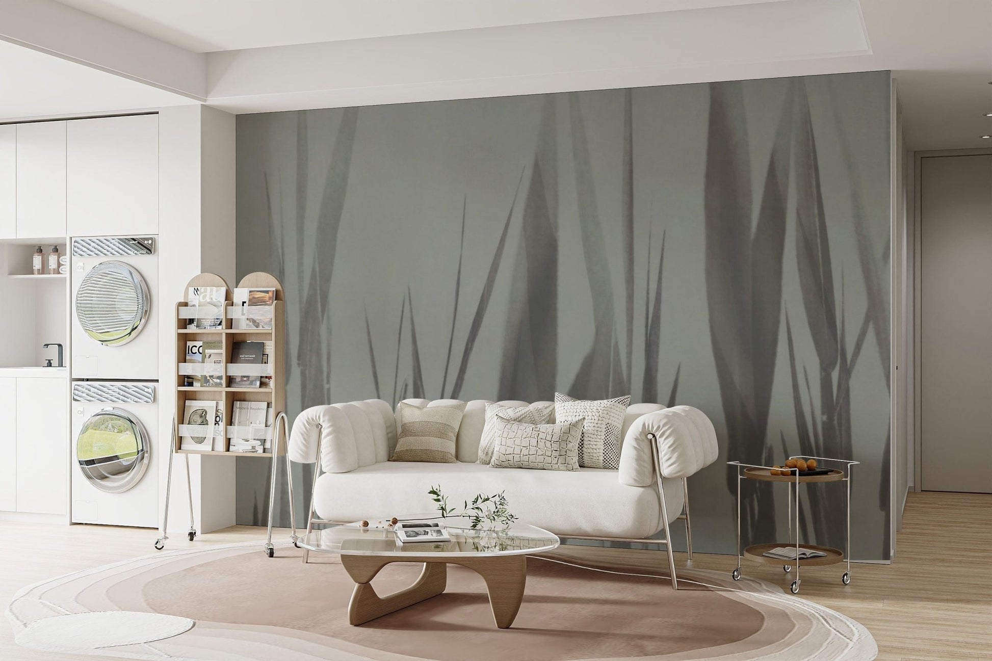 Monochrome grassland wall mural decor B743
