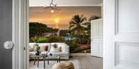 Relaxing tropical mural with soft light

