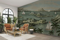 Wall decor showing a peaceful seaside view

