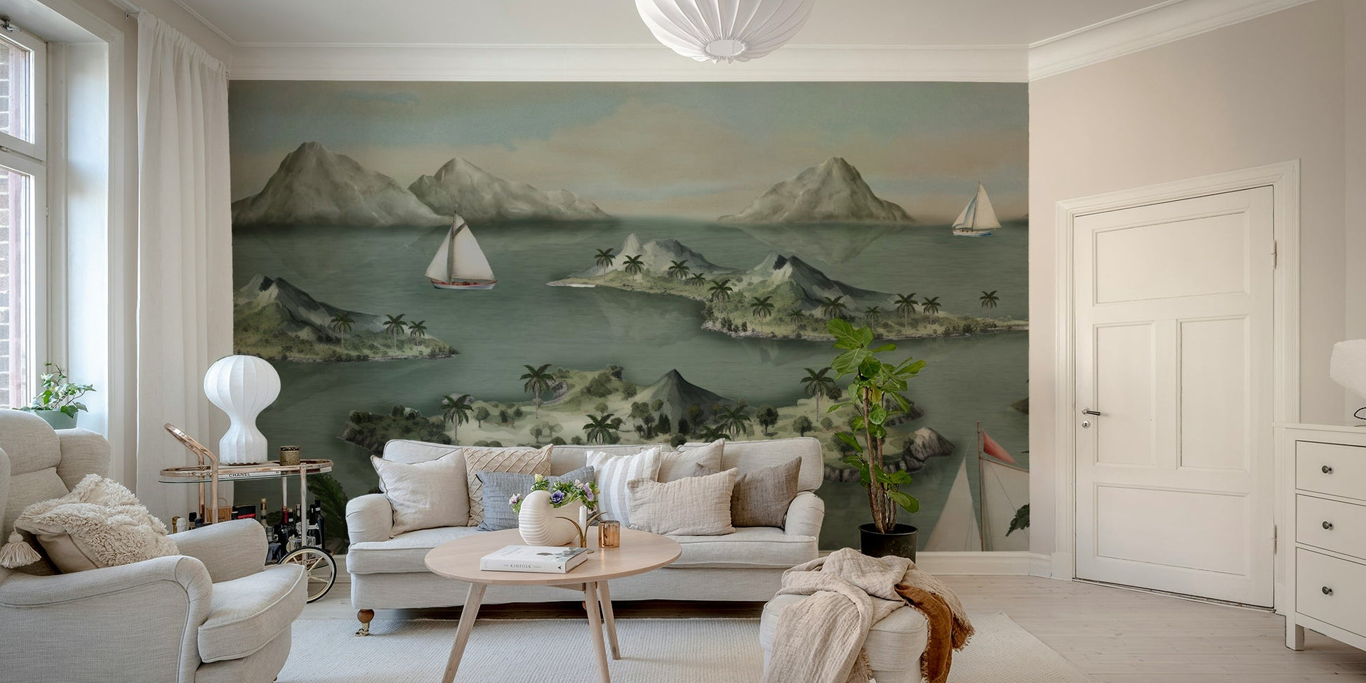 Mural wallpaper capturing a calm atmosphere

