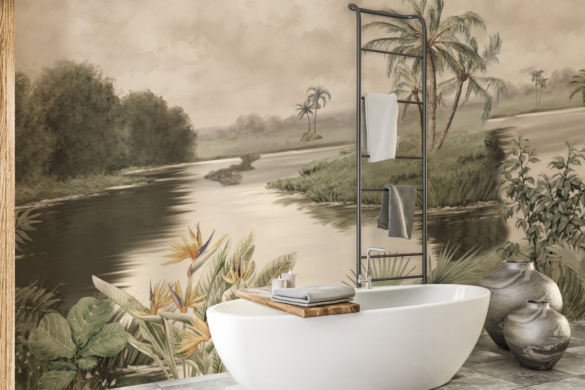 Tranquil Lake Natural Mountainous Art Wall Mural A356