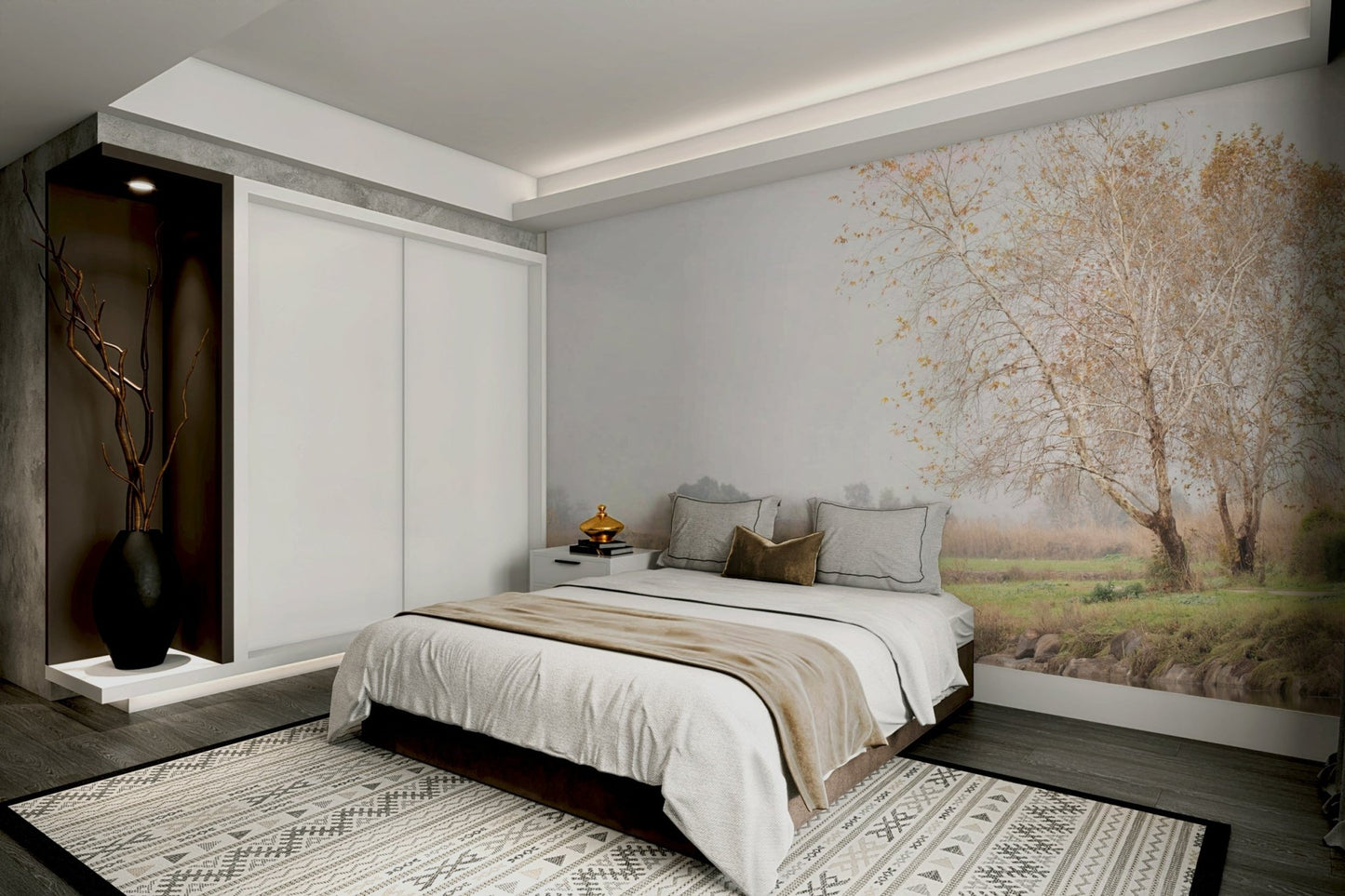 Contemplative nature mural
