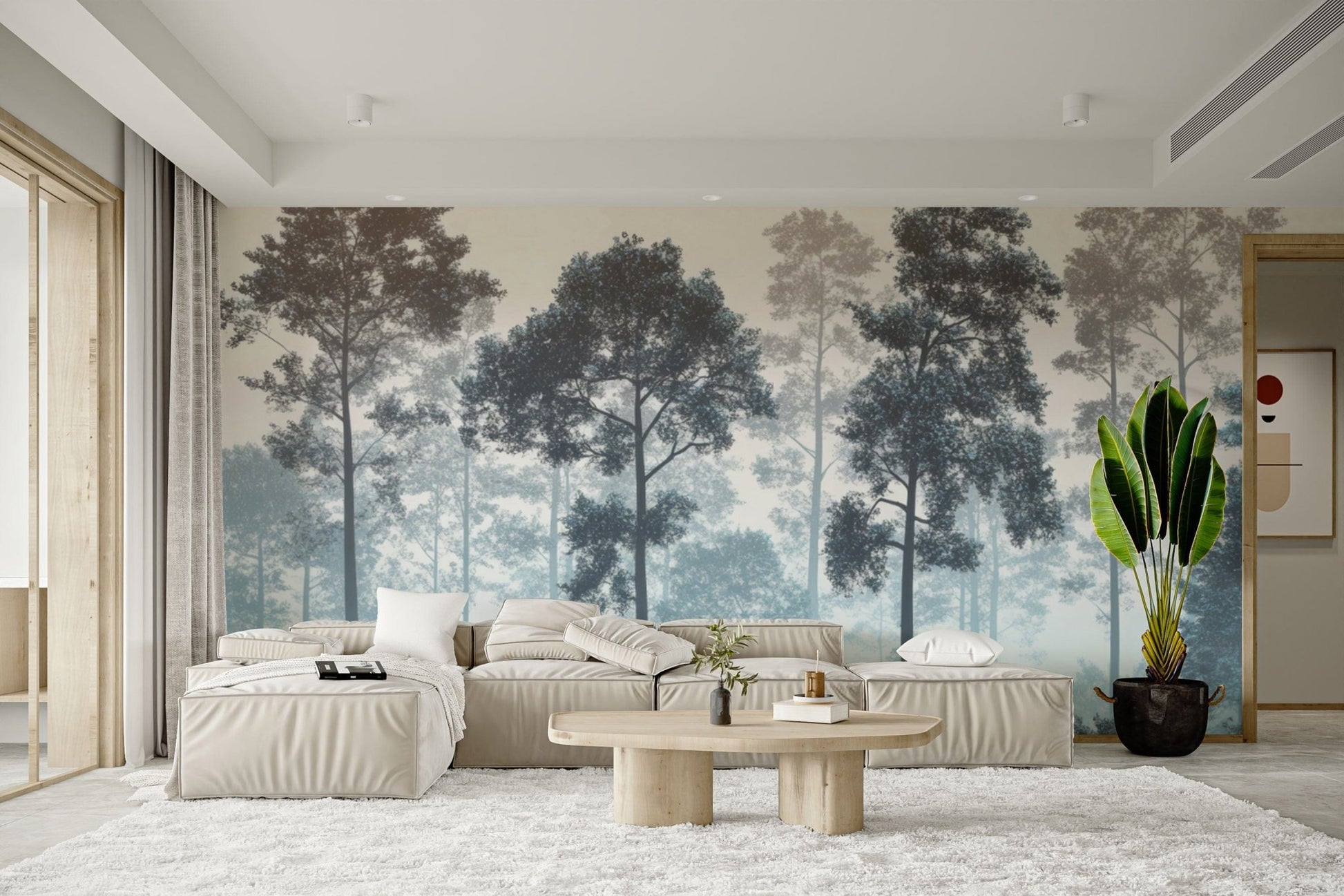 Soft mist tree wallpaper for walls
