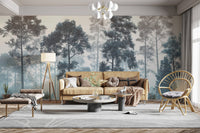 Serene forest mist wall covering
