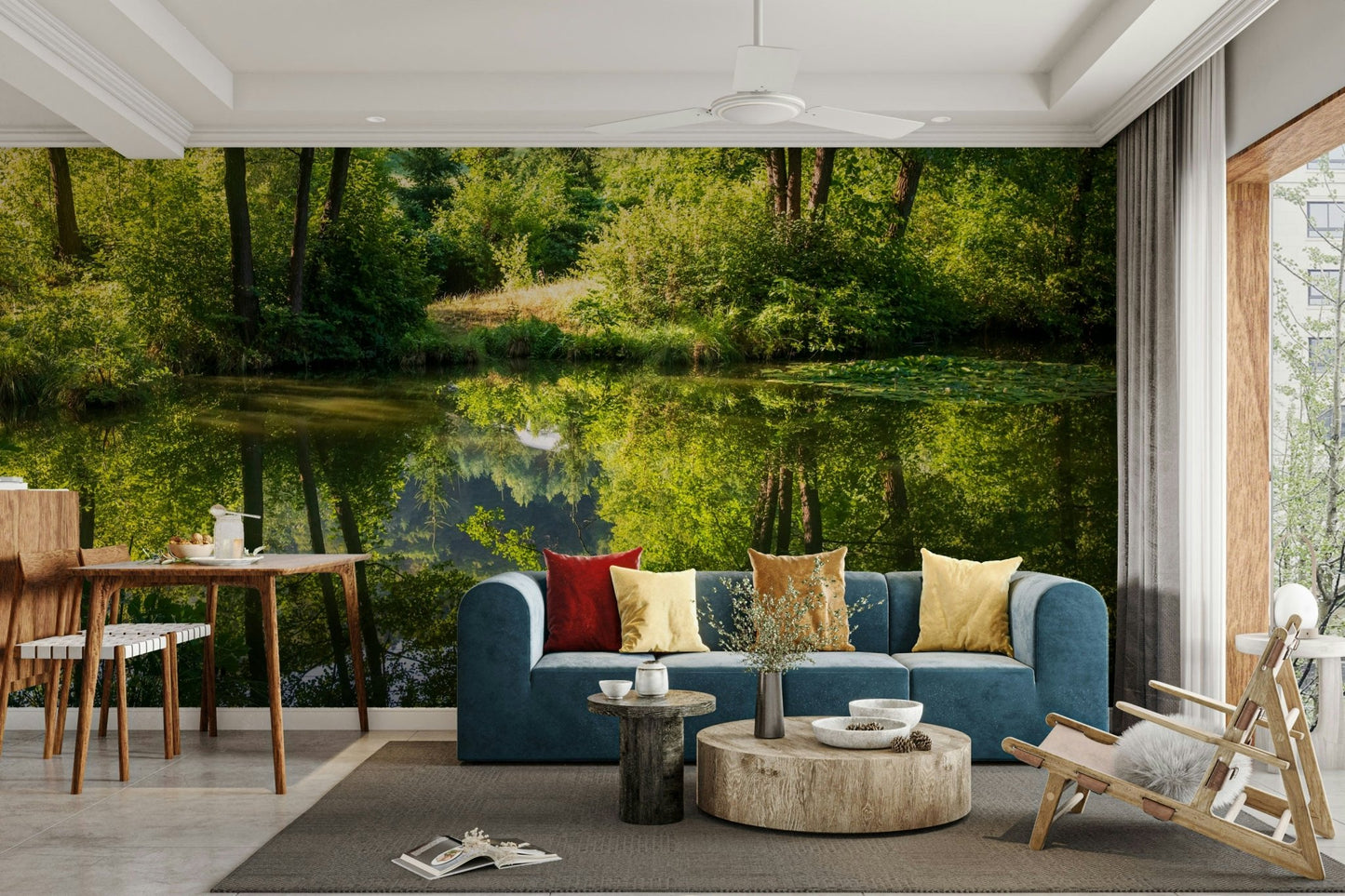 Suitable for a living room, bedroom, or a nature-inspired, calming, contemplative interior.
