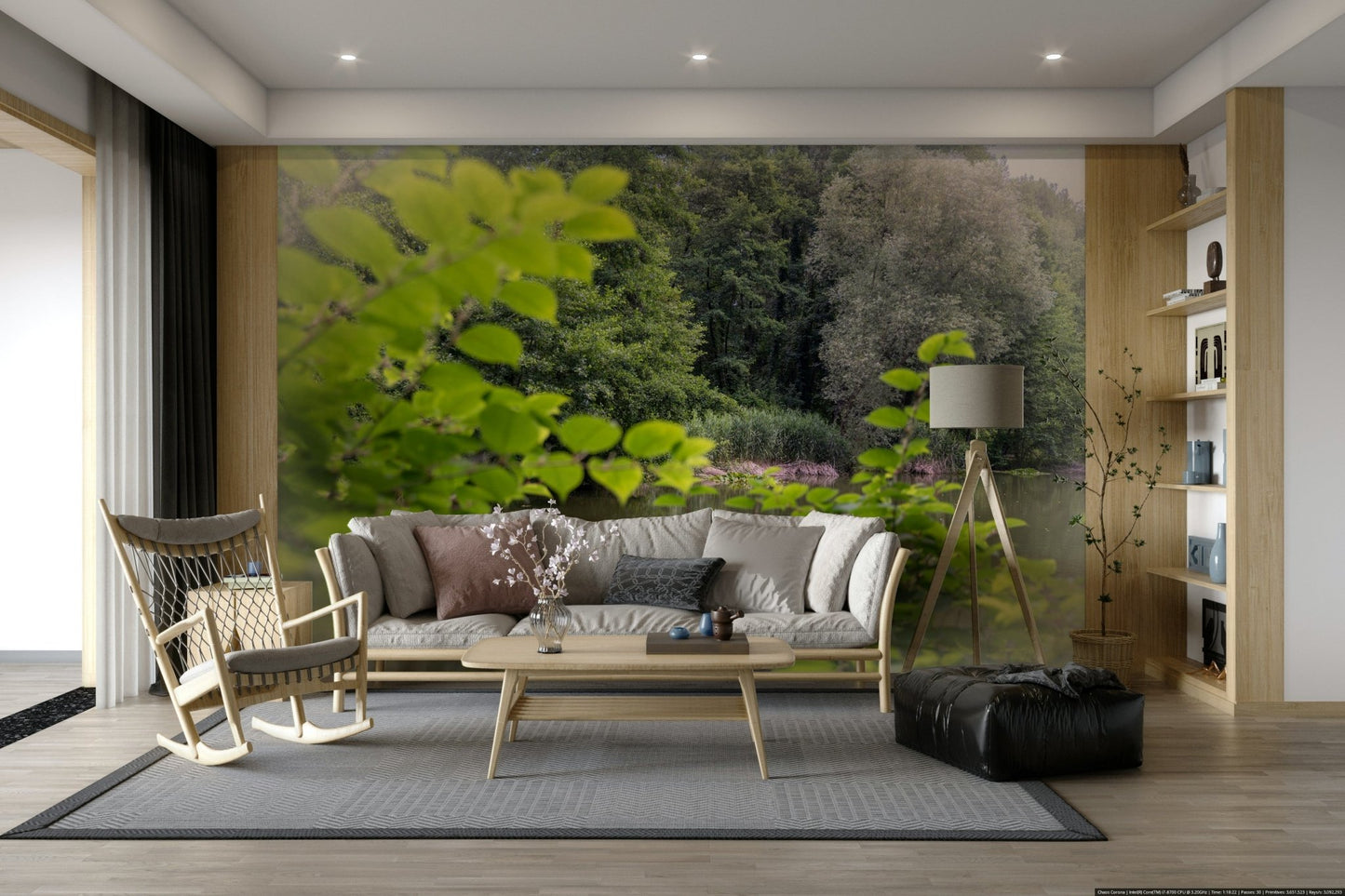 Tranquil green and water imagery for a peaceful escape

