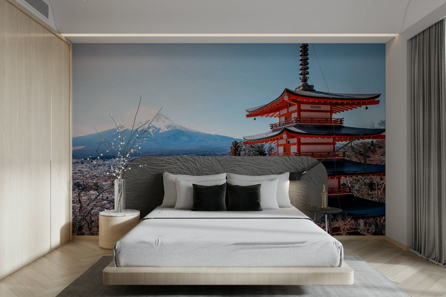 Tranquil Pagoda Peak Wall Mural