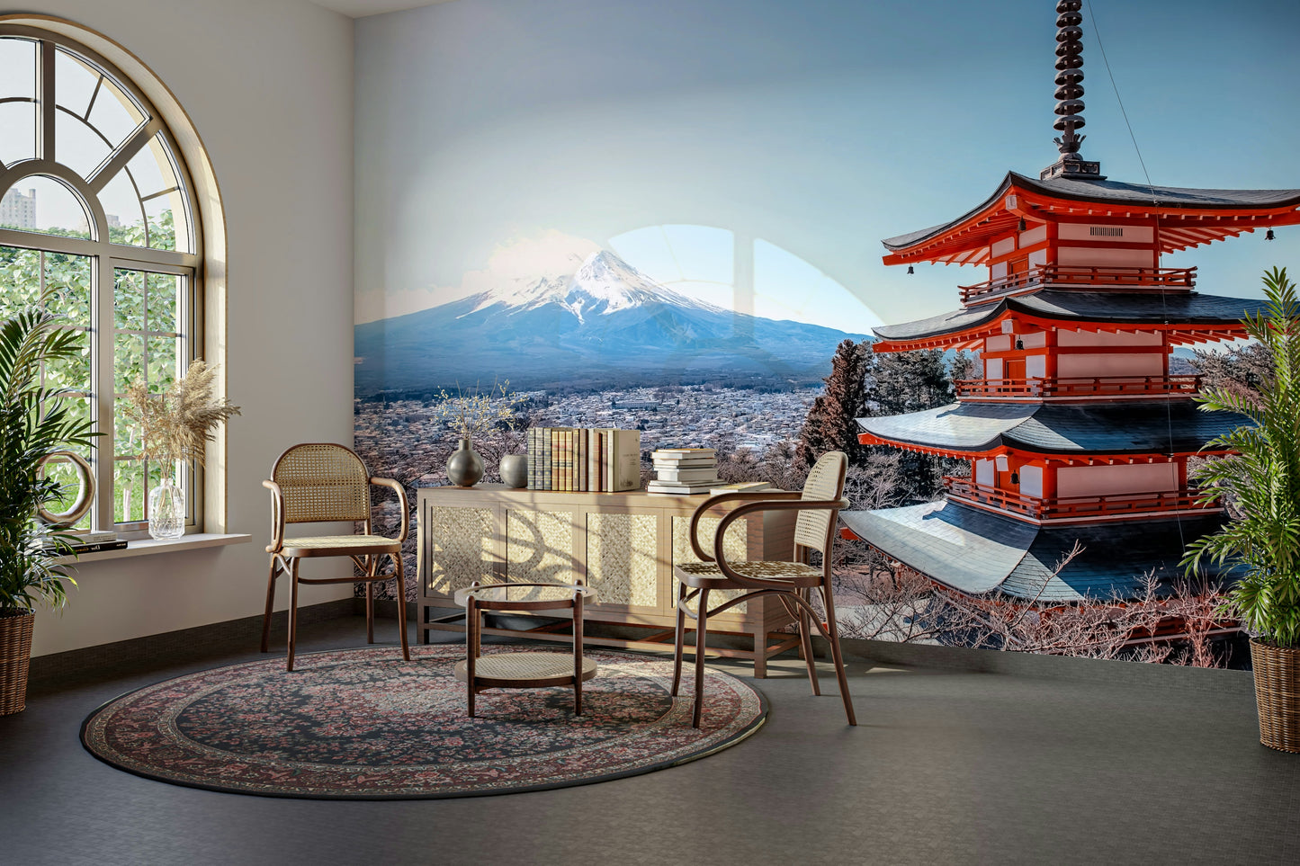 Tranquil Pagoda Peak Wall Mural