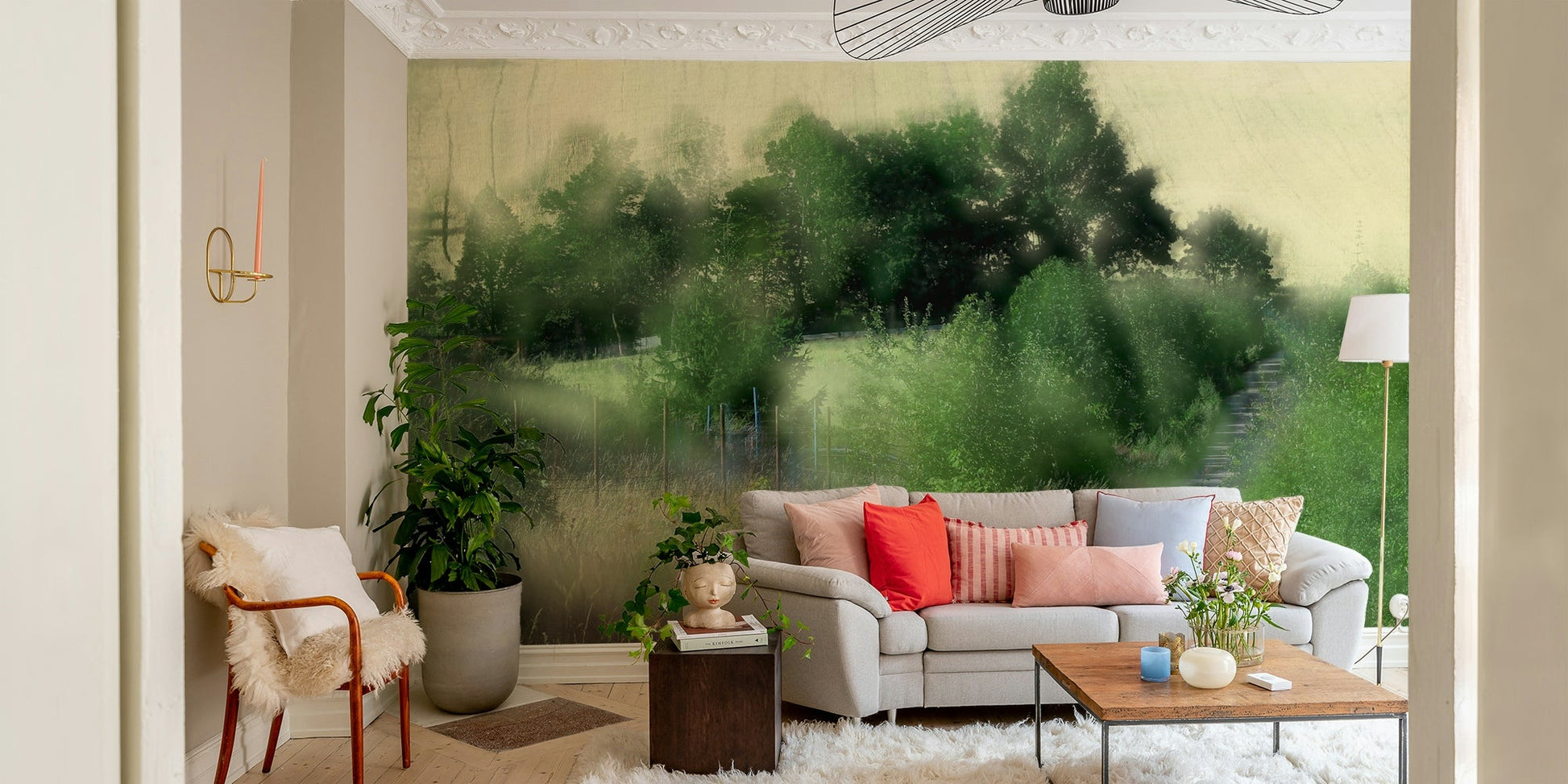 Focus on natural textures and light filtering through trees.

