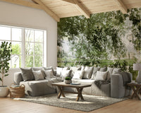 Tranquil Reflection of Nature - Abstract Greenery Art Print Wall Mural